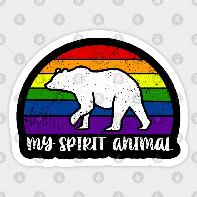 My Spirit Animal Bear Gay Pride Parade Sticker by Downtown Rose